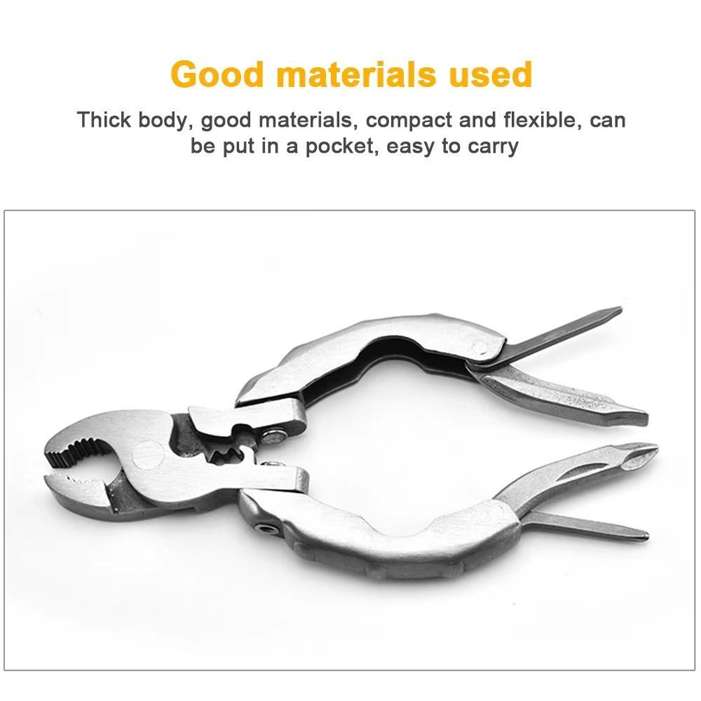 Portable 9 in 1 Pocket Pliers Keychain Pliers Screwdriver round Head Pliers Gadget Mini EDC Tool Wire Cutter Outdoor