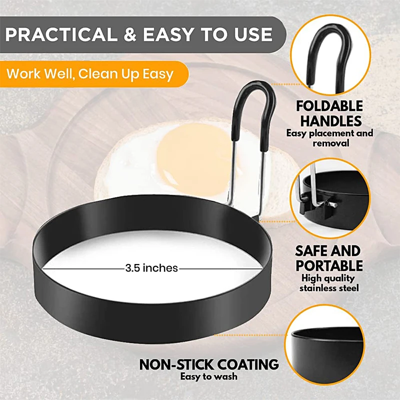 Professional Stainless Steel Egg Fried Ring Nonstick round Pancake Mold