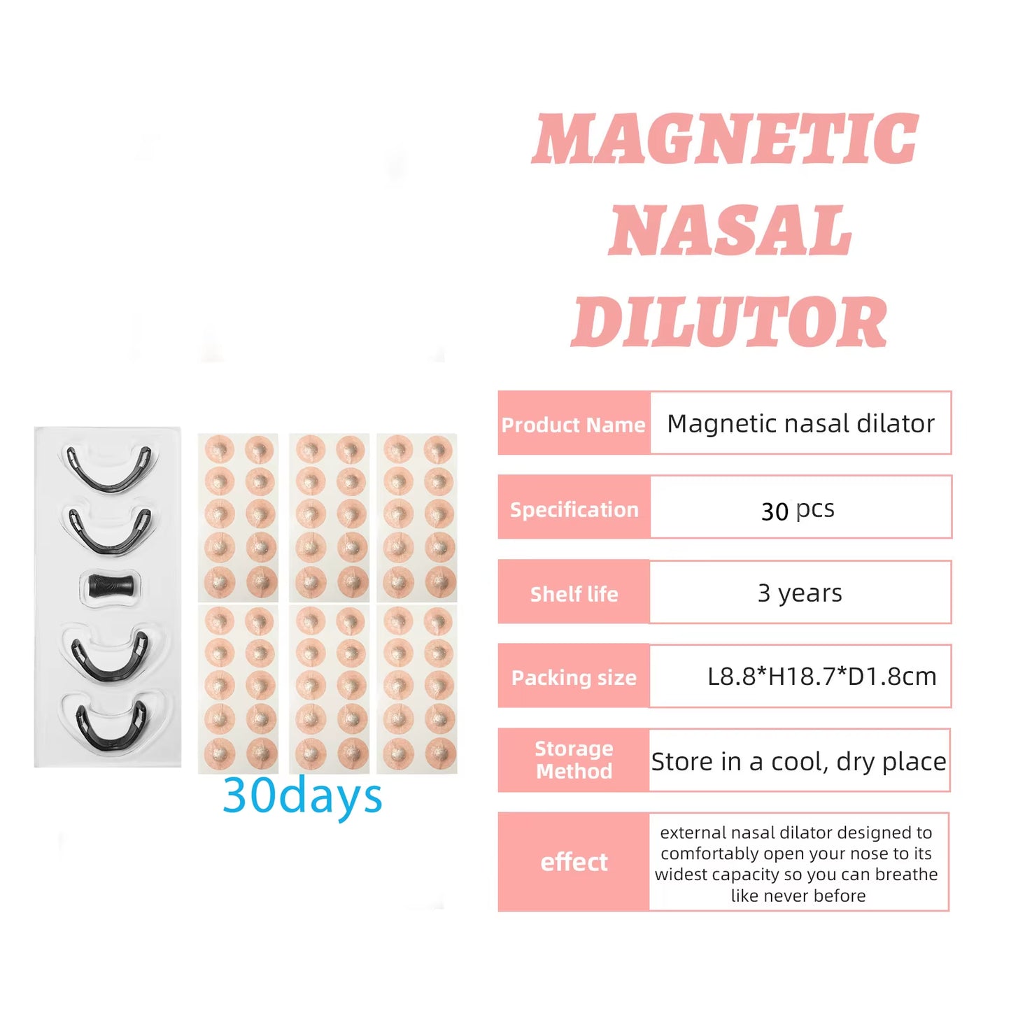 Nasal Breathing Dilators Magnetic Nasal Strips Increase Air Intake Improve Sleep Quality Reduce Snoring