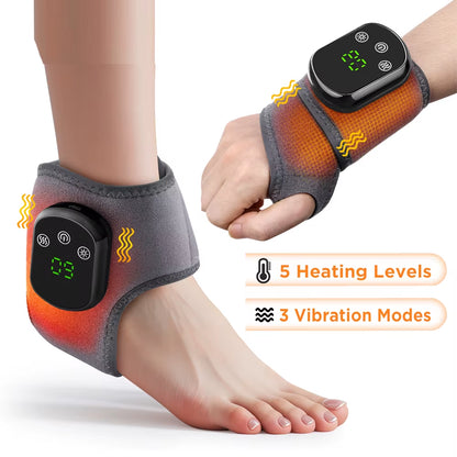 Heating Ankle Massage Belt Electric Hot Compress Vibration Massage Hand Wrist & Foot Ankle Guard Band Carpal Wrap Support Brace