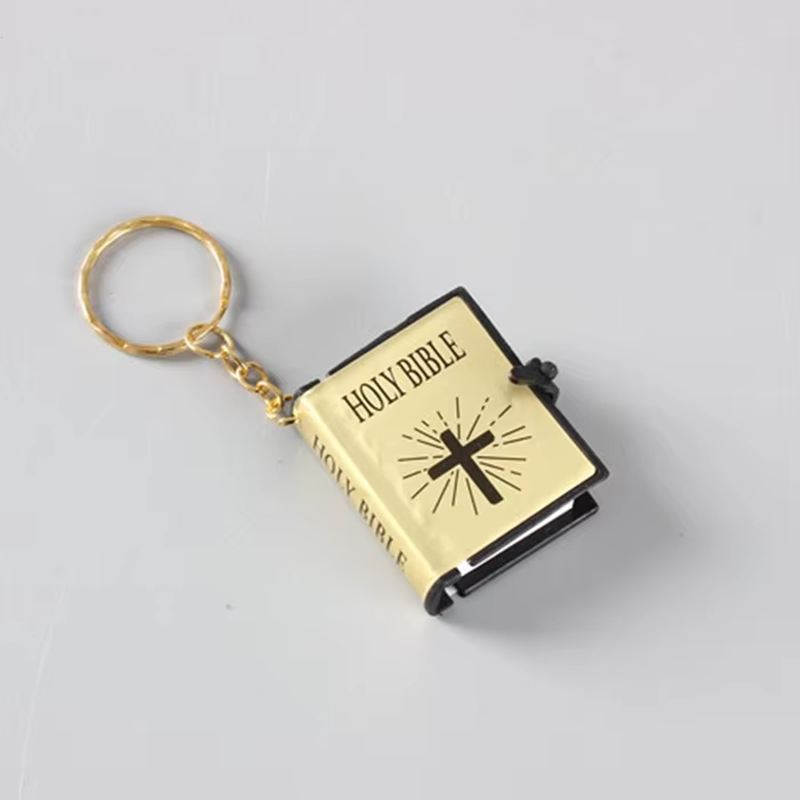 Fashion Holy Bible Keychain Mini Christian English Book Key Ring for Gift