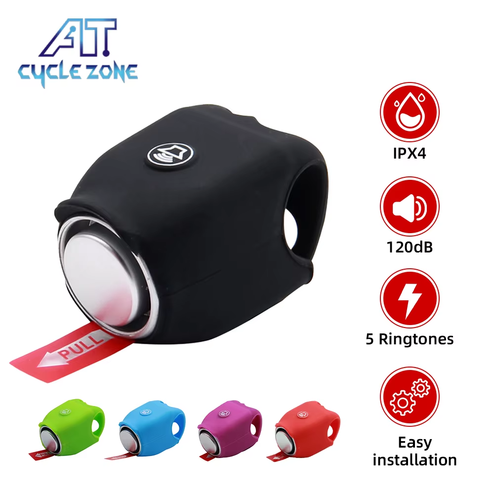 Electric 110Db Bike Bell Horn Ring Waterproof Cycling Mini Silicone Electric Horn Portable Mtb Road Cycling Handlebar Bells