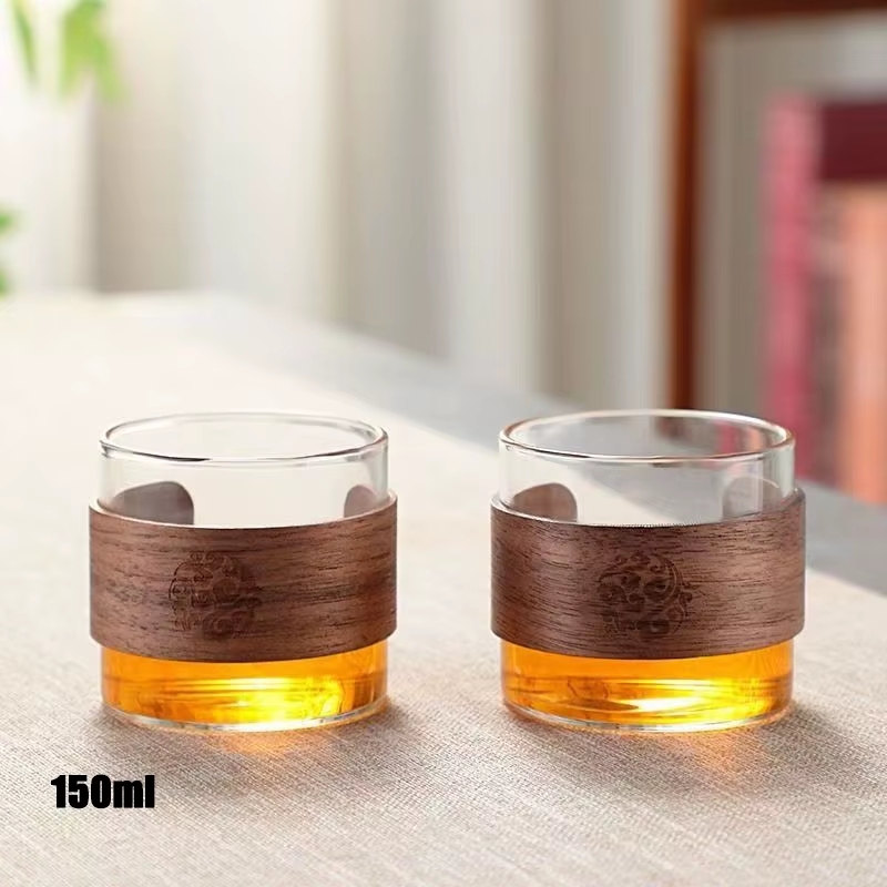 Water Separation Inner Container Teapot One Click Magnetic Switch Tea Separation Filtration Glass Tea Pot Wood Handle Teapot