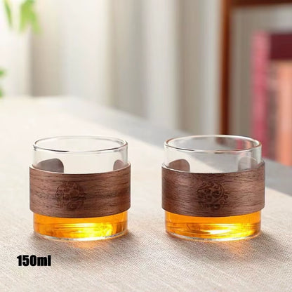 Water Separation Inner Container Teapot One Click Magnetic Switch Tea Separation Filtration Glass Tea Pot Wood Handle Teapot