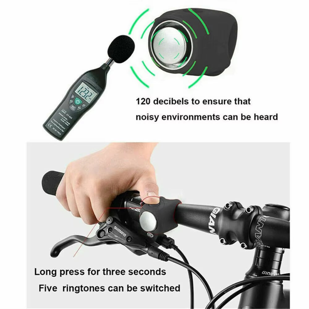 Electric 110Db Bike Bell Horn Ring Waterproof Cycling Mini Silicone Electric Horn Portable Mtb Road Cycling Handlebar Bells