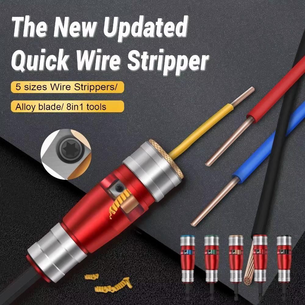 Durable Multi-Function Wire Stripper Waterproof Portable Cable Stripping Tool Set Twister Kit for Electric Drill