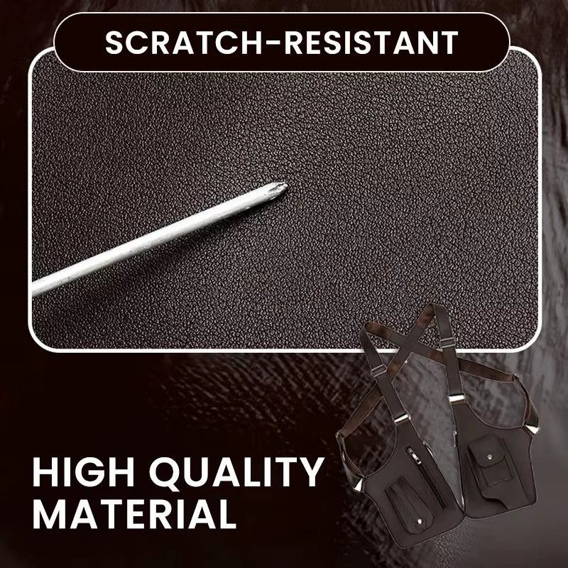 Double Shoulder Strap Multi-Pocket Outdoor Anti-Theft Tactical Fishing Bag Waterproof PU Multi-Purpose Men'S Crossbody Bags