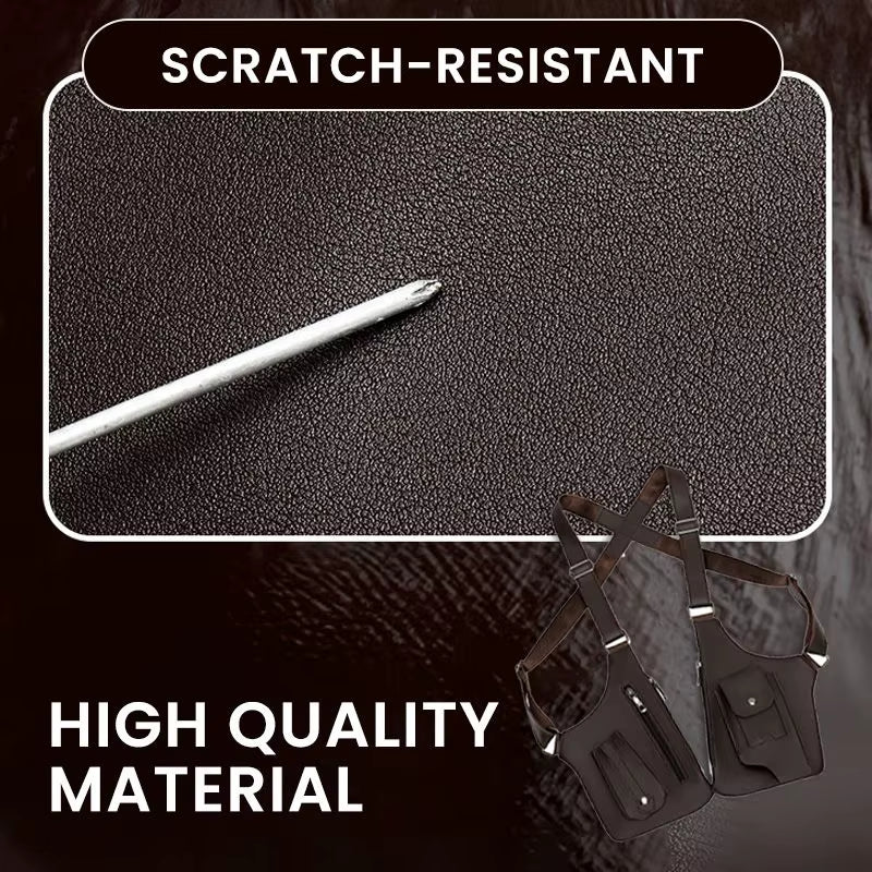 Double Shoulder Strap Multi-Pocket Outdoor Anti-Theft Tactical Fishing Bag Waterproof PU Multi-Purpose Men'S Crossbody Bags