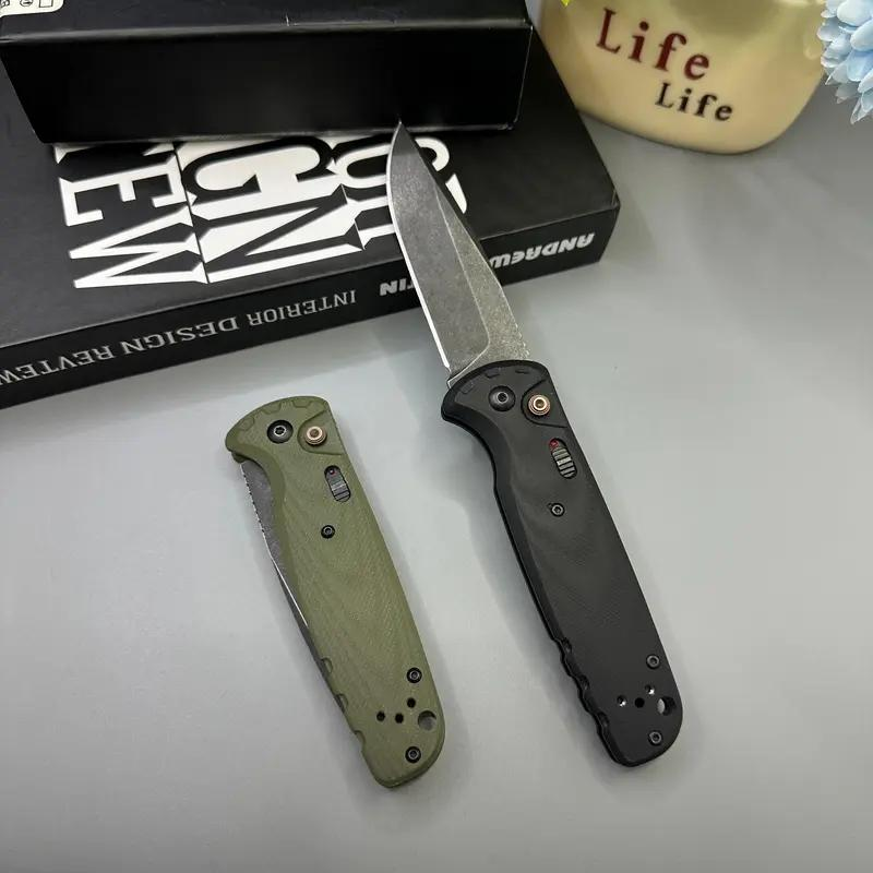 4300BK-02 CLA Utility Button Lock Folding Knife D2Battlewash Blade G10 Handle Multifunctional Cutlery Tool Foroutdoor Fishing Camping EDC