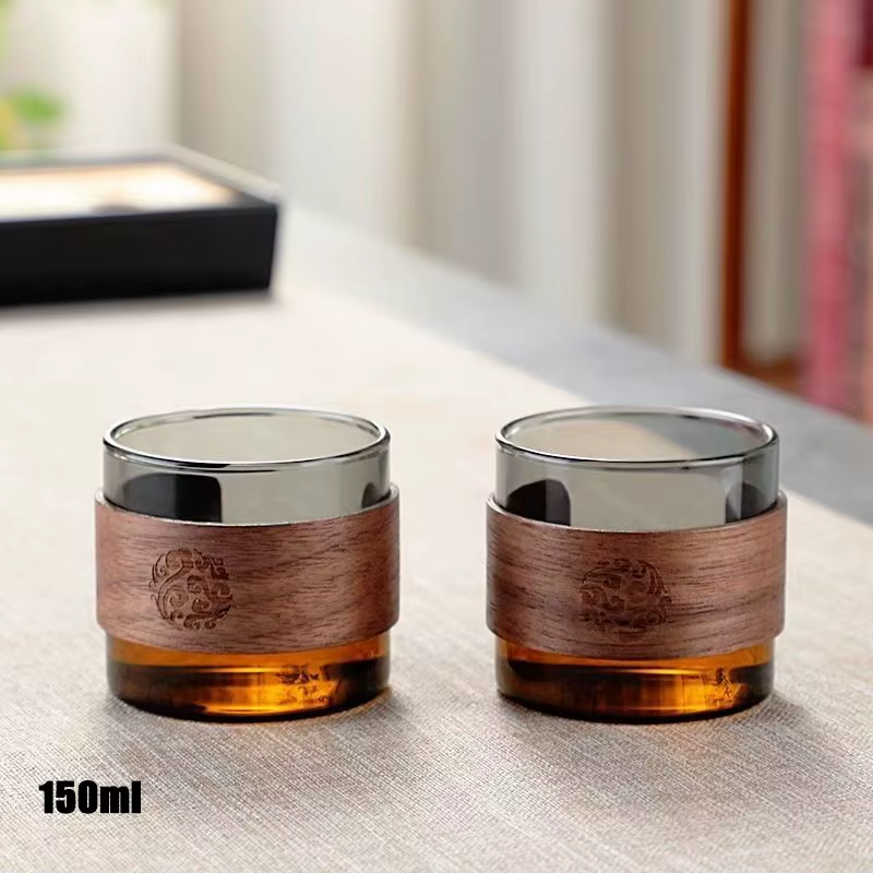 Water Separation Inner Container Teapot One Click Magnetic Switch Tea Separation Filtration Glass Tea Pot Wood Handle Teapot