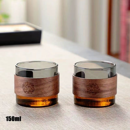 Water Separation Inner Container Teapot One Click Magnetic Switch Tea Separation Filtration Glass Tea Pot Wood Handle Teapot