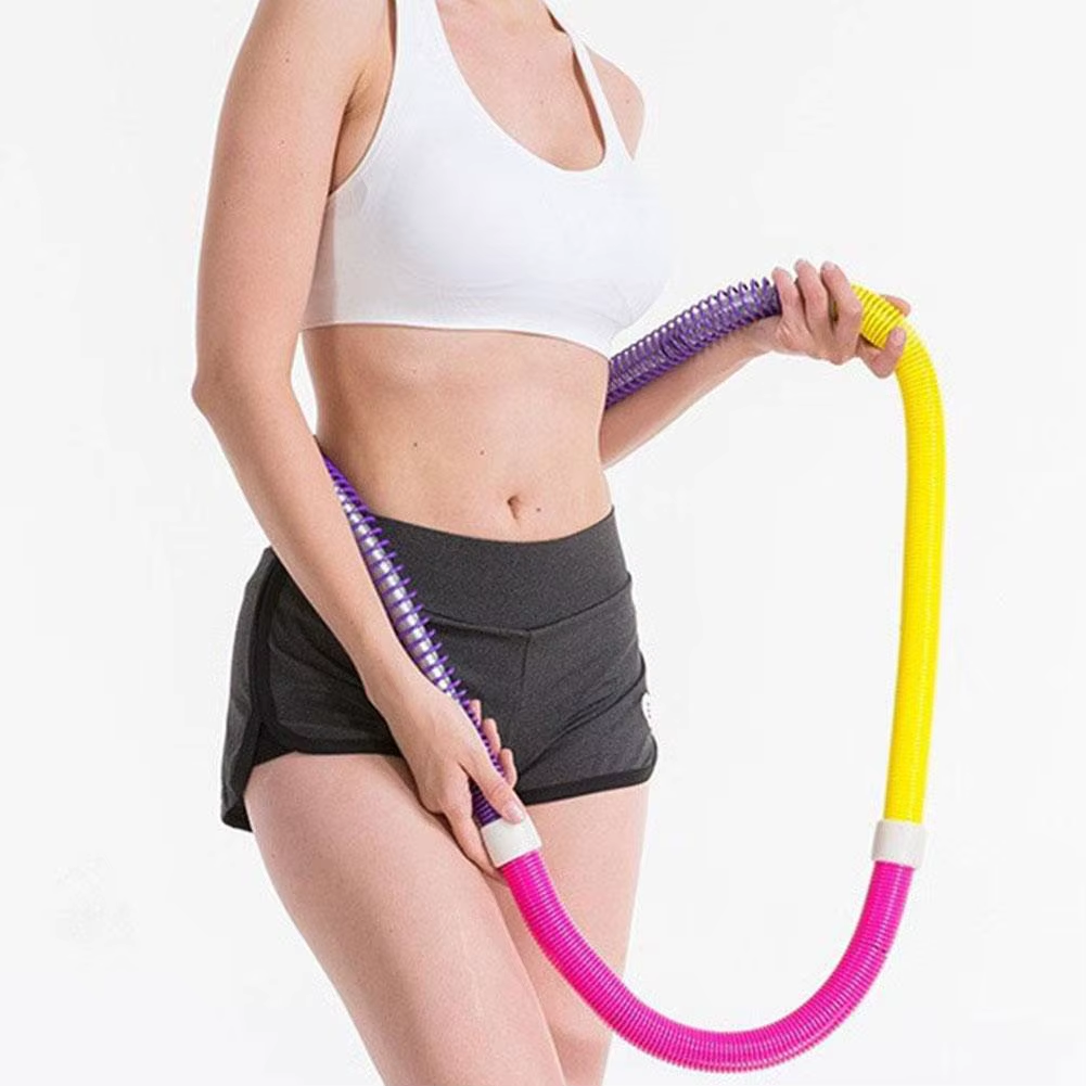 Upgrade Waist Trimmer Hoop for Weight Loss Soft Spring Fitness Hoop Detachable Foldable Portable Abdominal Exercise Circle for W