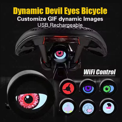 Bicycle Dynamic Devil Eyes LED Light Motorcycle Taillight Bike Scooter Waterproof Charging Taillight Motorbike Retrofit Kit