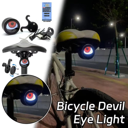 Bicycle Dynamic Devil Eyes LED Light Motorcycle Taillight Bike Scooter Waterproof Charging Taillight Motorbike Retrofit Kit