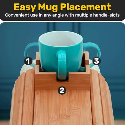 Couch Cup Holder Wooden Sofa Armrest Tray Foldable Anti-Slip Drink Coaster Sofa Side Storage Table Cup Holder Snack Organizer