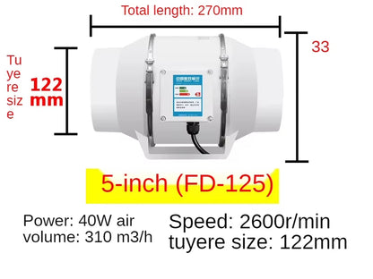 Exhaust Fan Home Mute Inline Duct Fan Bathroom Exhaust Fan Ventilation Equipment Kitchen Bathroom Wall Mounted Air Purifying Ve