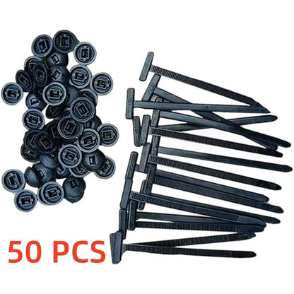 500/10 Pcs Nylon Universal Cable Tie Buckle Heavy Duty Self-Locking Nylon Zip Ties Holder Multipurpose Plastic Cable Ties Tool