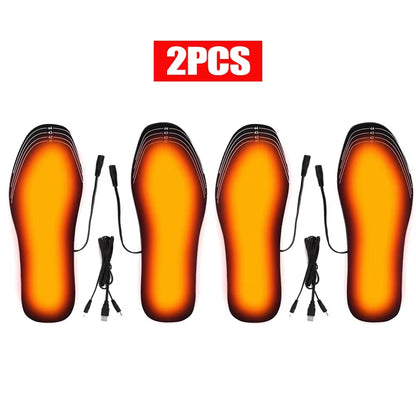 USB Heated Shoe Insoles Electric Foot Warm Pad Feet Warmer Sock Pad Mat Washable Winter Outdoor Sports Heating Insole Warm