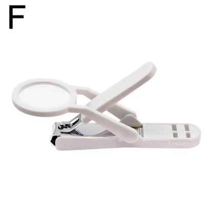 Nail Clipper with Magnifying Glass the Elderly Practical Stainless Steel Nail Clipper Anti-Splash Beauty Big Clipper Tool Gifts