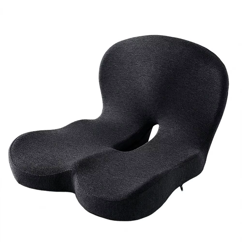 Seat Cushion Anti-Slip Bottom Design Pressure-Reducing Hip Waist Support Memory Foam L-Shaped Integrated Office Chair Seat Cushi