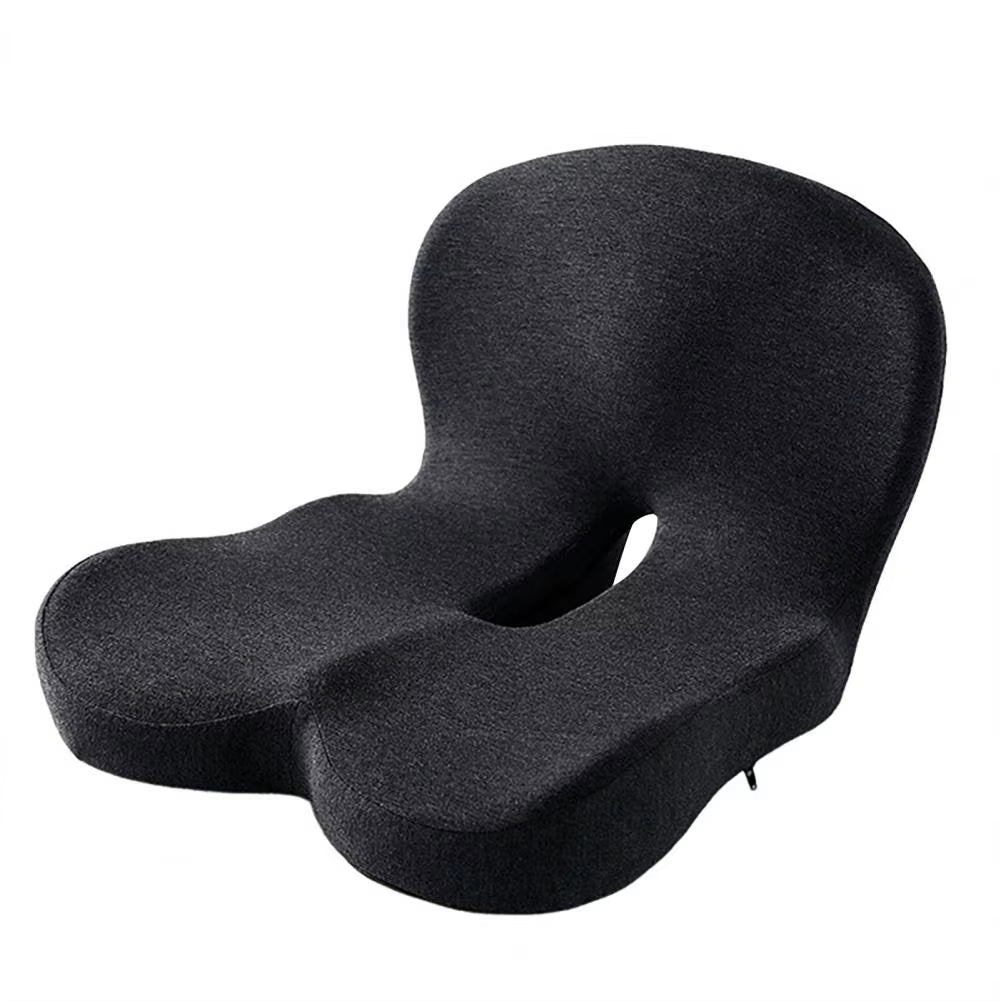 Seat Cushion Anti-Slip Bottom Design Pressure-Reducing Hip Waist Support Memory Foam L-Shaped Integrated Office Chair Seat Cushi