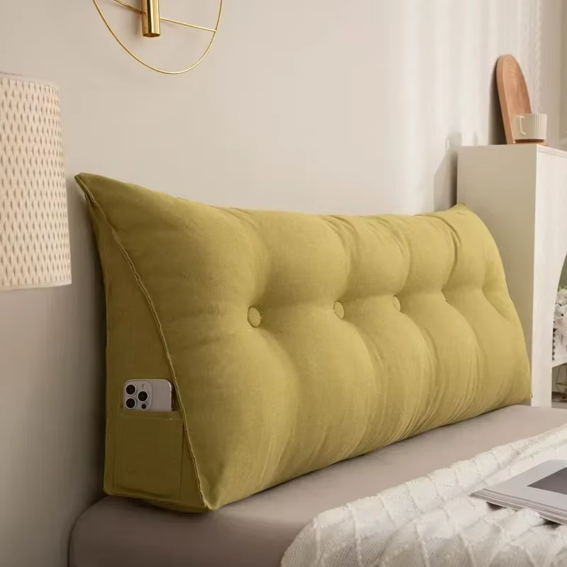 European Headboard Cushion Triangular Pillow with Filler Removable Reading Backrest Support Wedge Comfort Waist Pillow 침대용 등받이