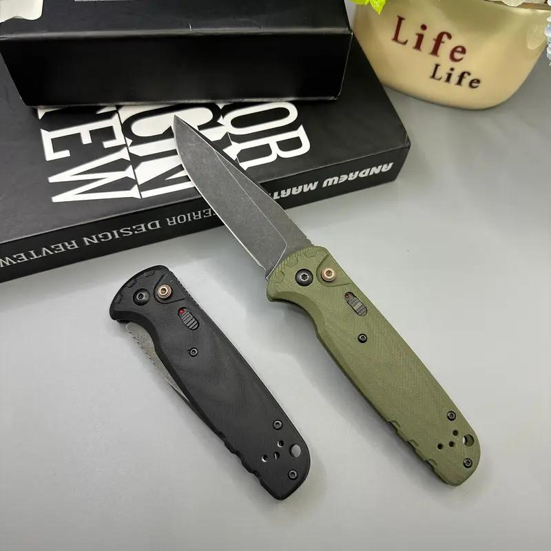 4300BK-02 CLA Utility Button Lock Folding Knife D2Battlewash Blade G10 Handle Multifunctional Cutlery Tool Foroutdoor Fishing Camping EDC