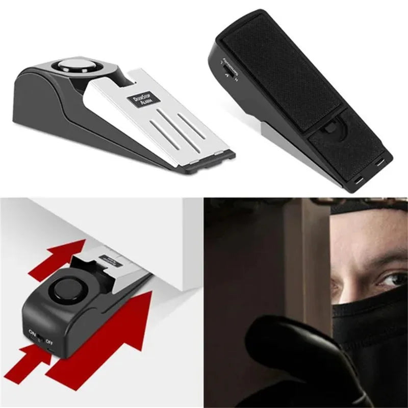 120Db Wireless Door Stop Stopper Alarm Block Blocking System Door Blocking Device Home Travel Mini Anti-Theft Wedge Shaped