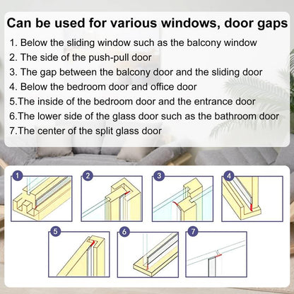 16.4Ft Premium Door Weather Stripping - 1.38In Wide Draft Stopper Adhesive Seal Strip for Ultimate Insulation on Doors, Windows, and Shower Doors