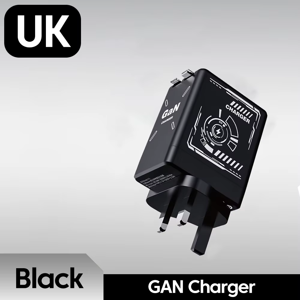 Gallium Nitride Charger Type C/Lightning Fast Charging Expansion Cable for Iphone15 16 Huawei Samsung