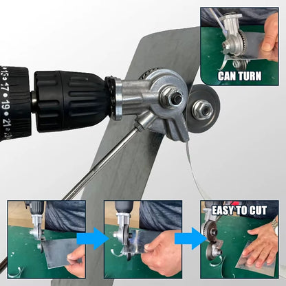 Electric Drill Plate Cutter Attachment Metal Double Headed Sheet Cutting Tool Cut Plate Punch Shears Drill for Copper Cutter