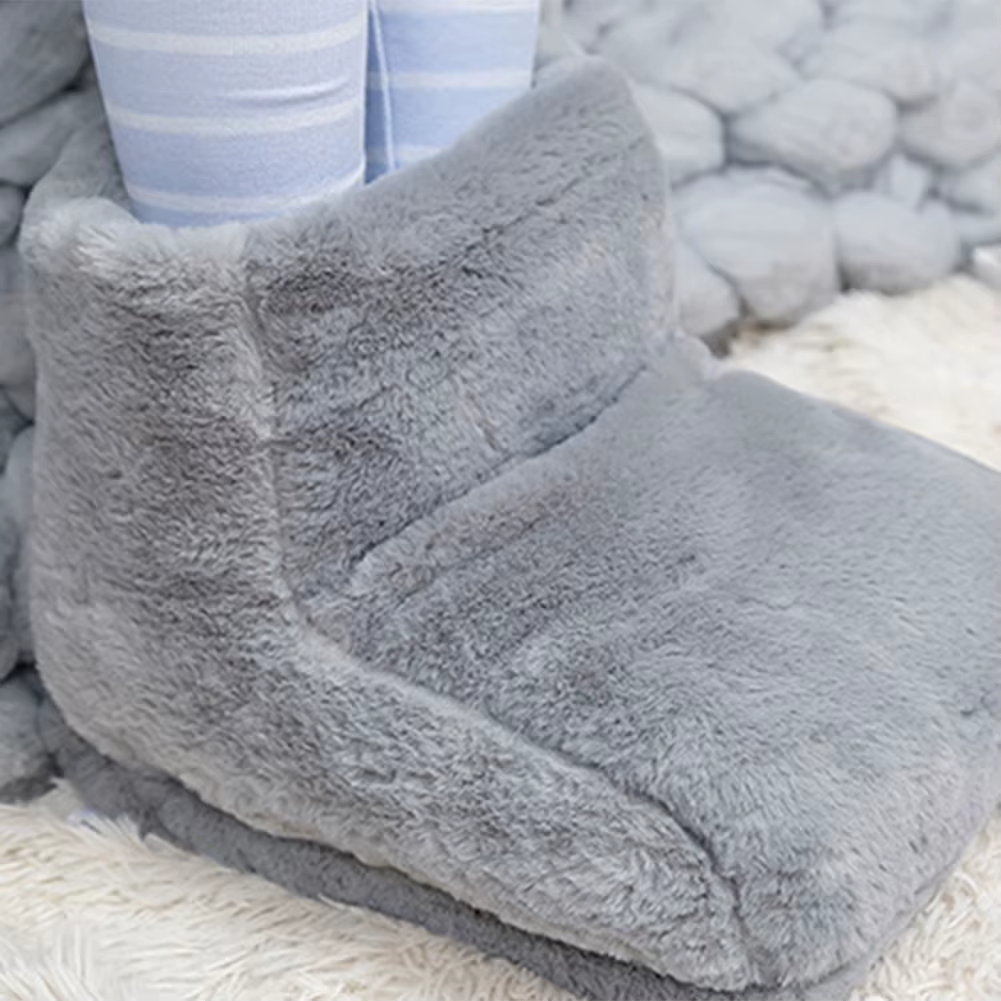 Electric Foot Warmer USB Charging Foot Heating Pad Comfort Fleece Suede Cushion Foot Heater Couple Slippers for Bedroom Sleeping