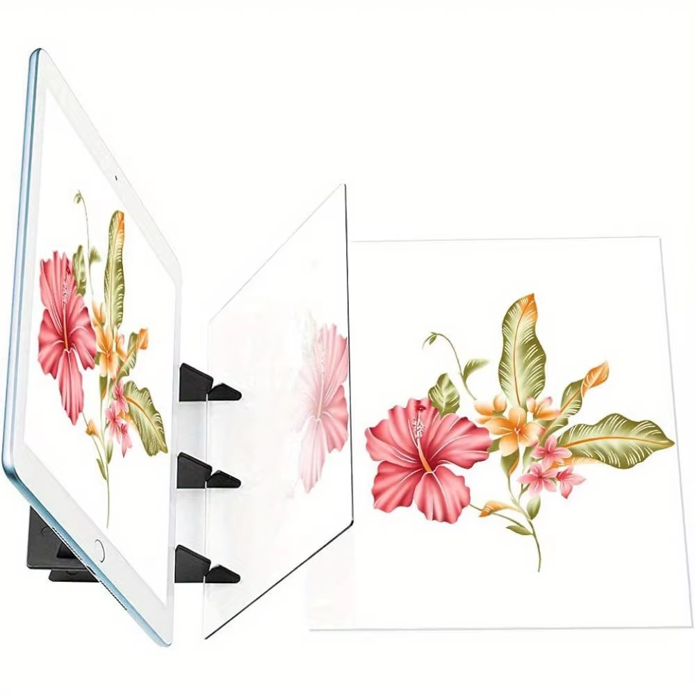 An Optical Drawing Board Kit - for Artists and Beginners with Tracing Reflection Tools, Featuring Image Reflectors and Stands