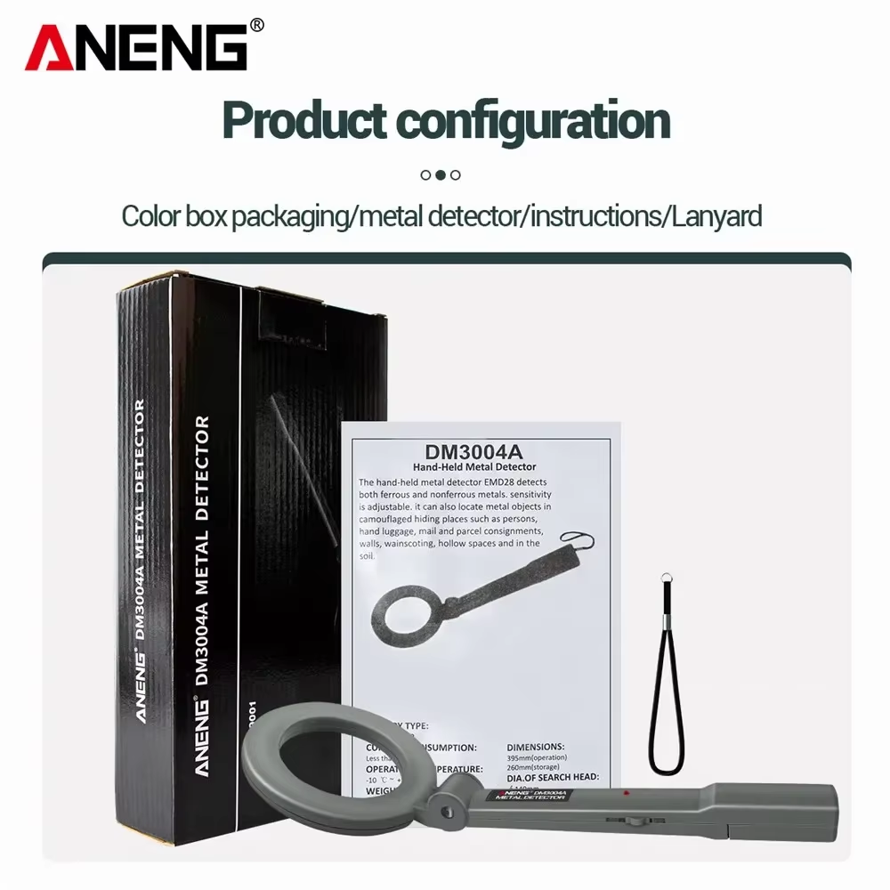 Portable Metal Detector  DM3004A High Sensitivity Body Search Handheld Security Intelligently Adjust Objects Distance Tools