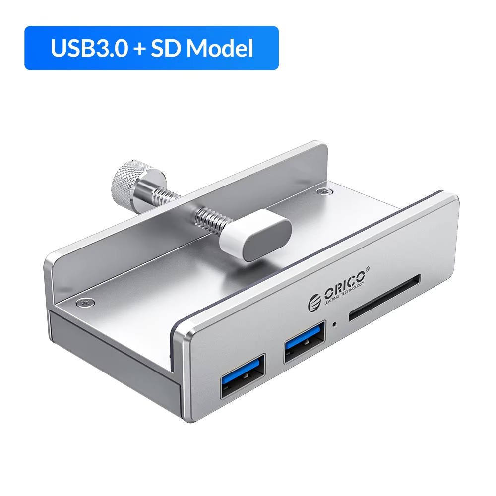 USB 3.0 Hub Clip Design Aluminum Alloy 4 Ports USB 3.0 HUB Travel Charger Charging Hub Station 5Gbps Data Transmission