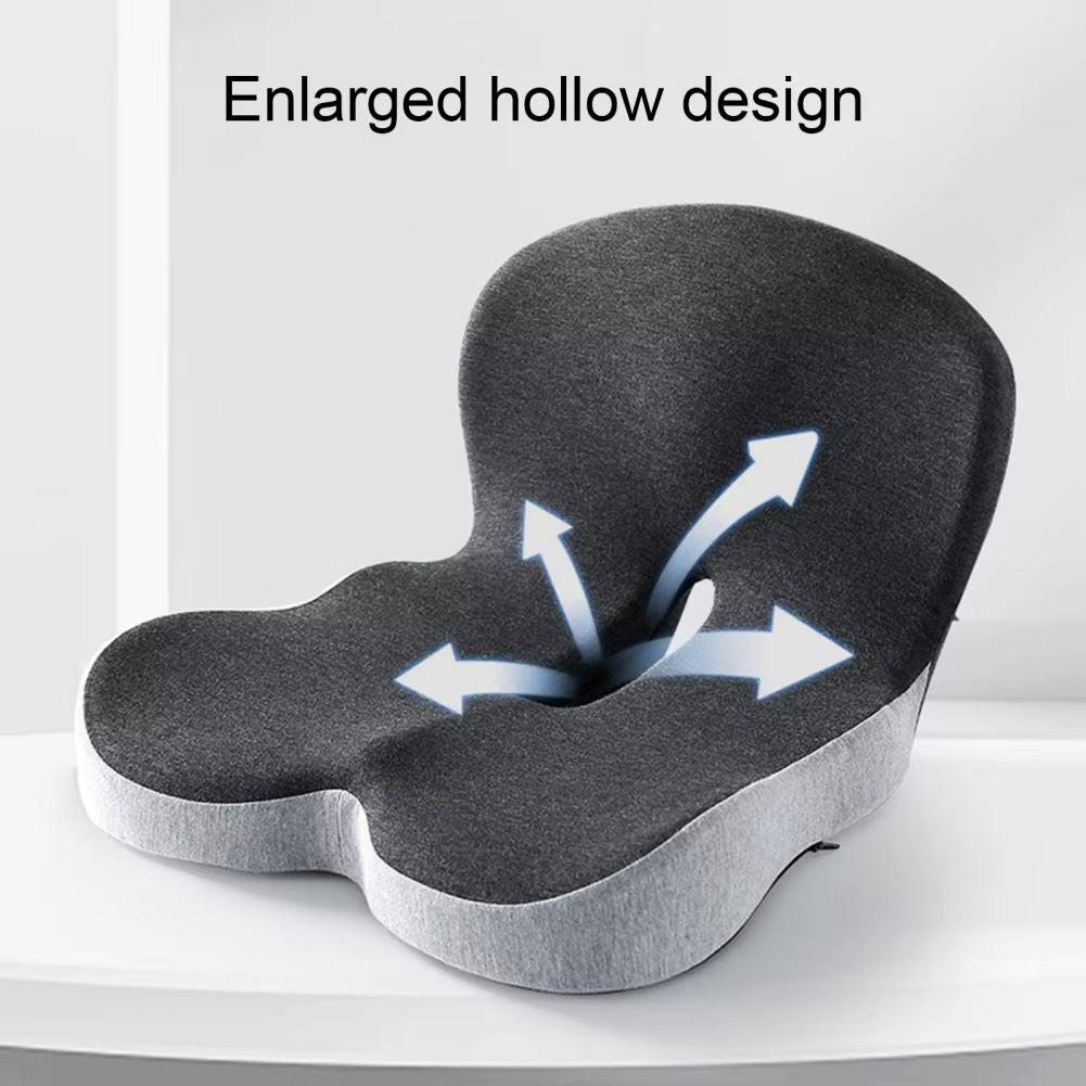 Seat Cushion Anti-Slip Bottom Design Pressure-Reducing Hip Waist Support Memory Foam L-Shaped Integrated Office Chair Seat Cushi
