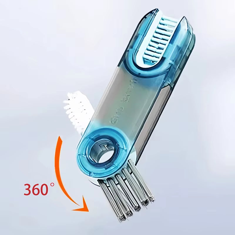 1PC Cleaning Brush Three in One Cup Brush Water Cup Cleaning Artifact Thermos Bottle Gap U-Shaped Cup Mouth Cup Lid Brush
