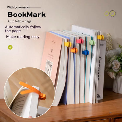 1/3 Pack of Colorful Silicone Bookmarks, Automatically Turning Pages, a Student Accessory for Easy Reading and Bookmarking.
