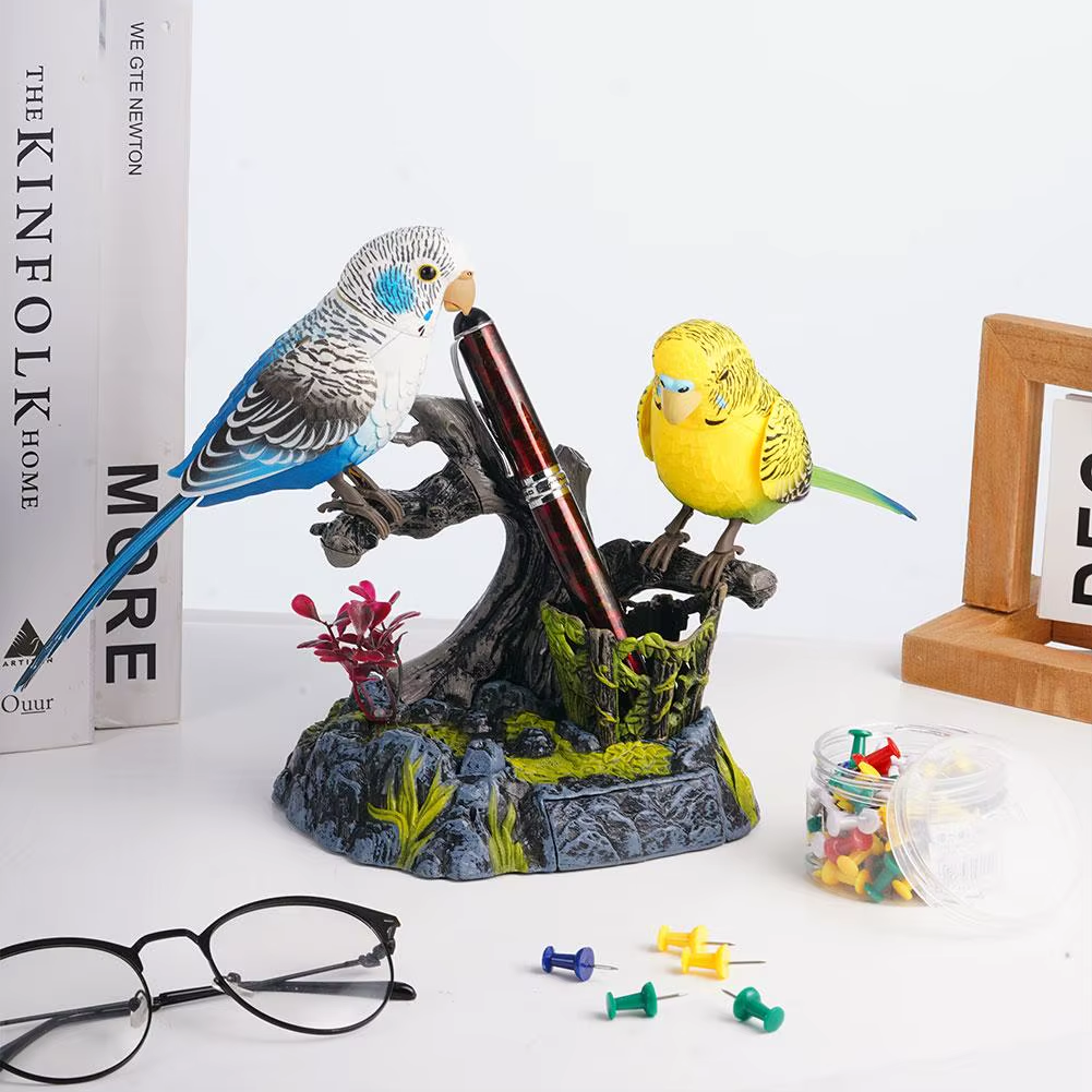Talking Parrot Cute Electric Battery Operated Control Voice Simulation Parrots Sparrow Bird Repeats What You Say Ornament