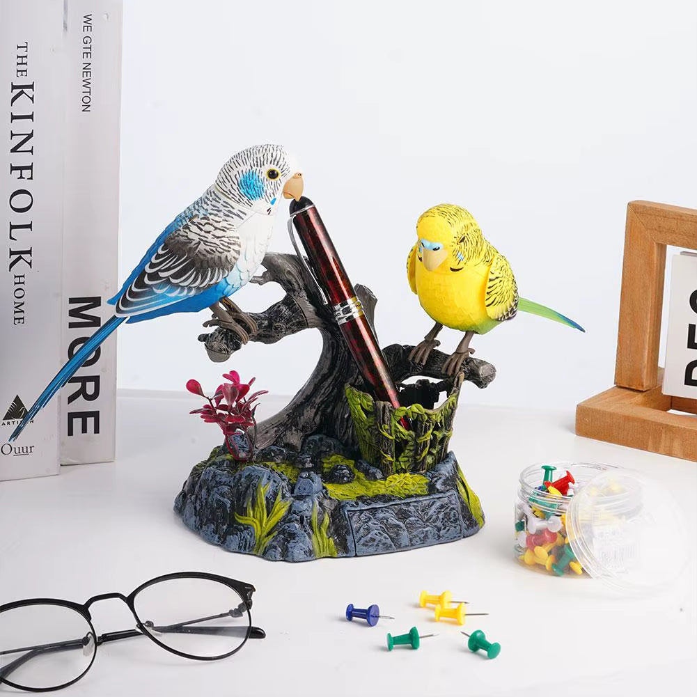 Talking Parrot Cute Electric Battery Operated Control Voice Simulation Parrots Sparrow Bird Repeats What You Say Ornament