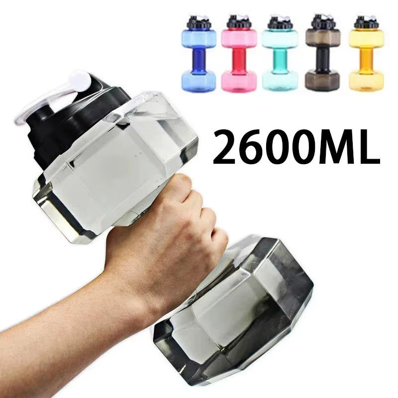 Dumbbell Hammer Water Bottle High Capacity 2 Liters Gym Weightlifting Sports Bottle Creative Space Cup Water Bottle for Men