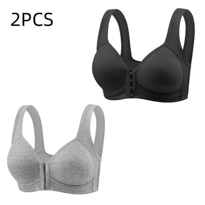 FZ 4/2PCS Esselegance Adjustable Front Closure Push-Up Bra Wire-Free, Seamless & Side Support for Daily Wear, Spring-Summer Comfort