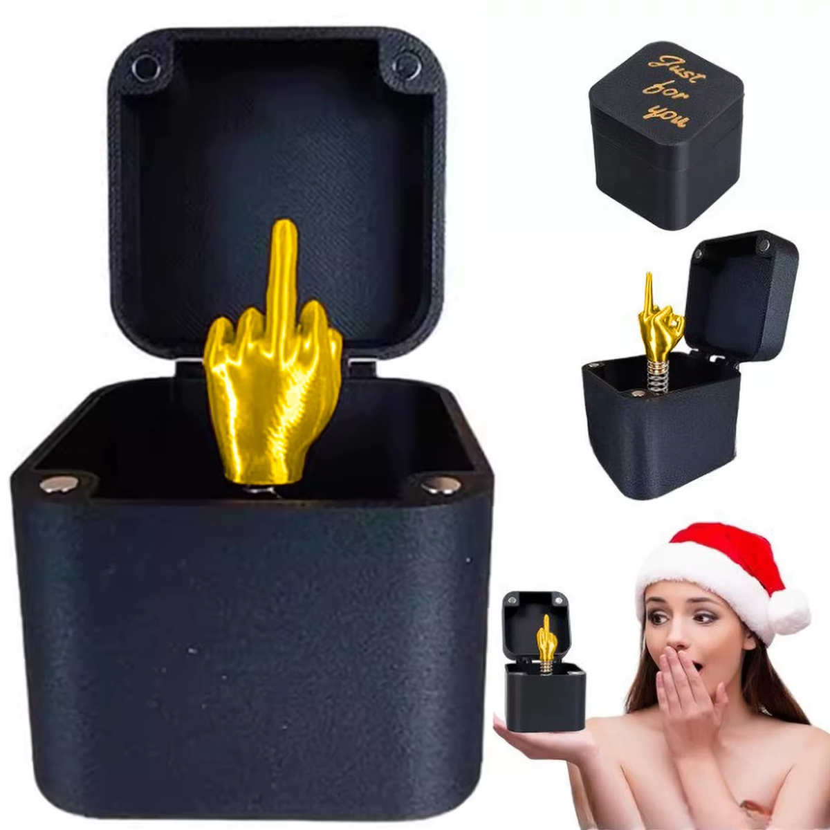 The Annoying Present with Middle Finger in a Box Gift Box with Screws Prank Surprise Pop-Up Novelty Funny Gifts for Adult Toys