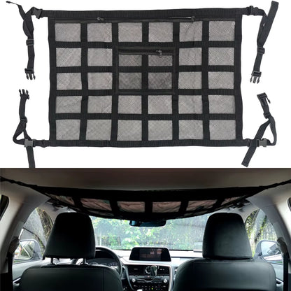 Car Ceiling Cargo Net Storage Net for Car Large Car Ceiling Cargo Net Pocket Mesh Car Roof Organizer for SUV Long Trip Camping
