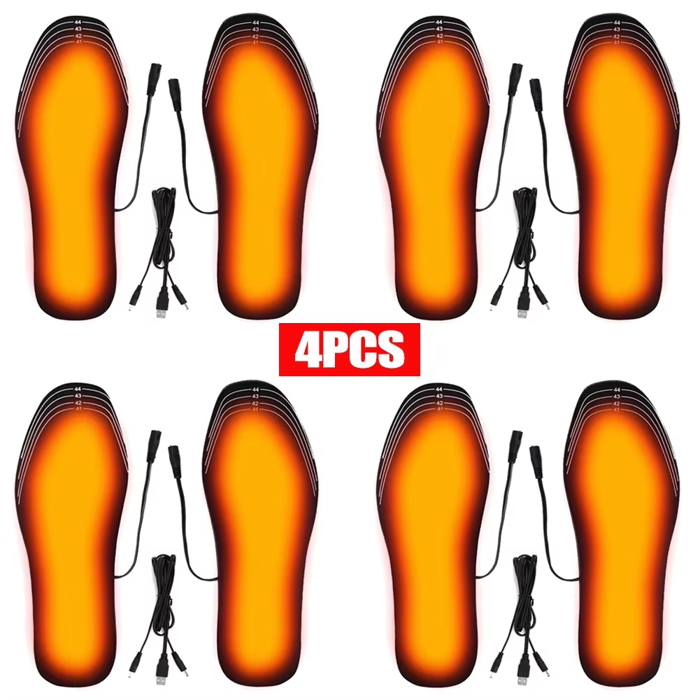 USB Heated Shoe Insoles Electric Foot Warm Pad Feet Warmer Sock Pad Mat Washable Winter Outdoor Sports Heating Insole Warm