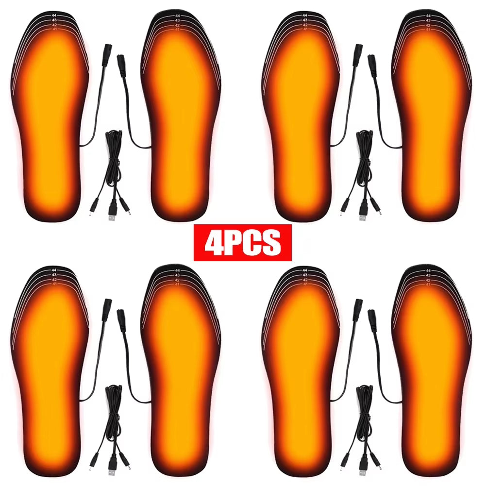 USB Heated Shoe Insoles Electric Foot Warm Pad Feet Warmer Sock Pad Mat Washable Winter Outdoor Sports Heating Insole Warm