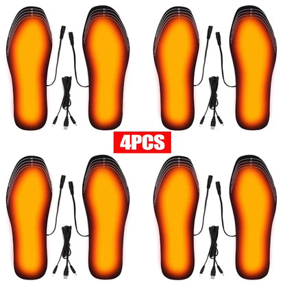 USB Heated Shoe Insoles Electric Foot Warm Pad Feet Warmer Sock Pad Mat Washable Winter Outdoor Sports Heating Insole Warm
