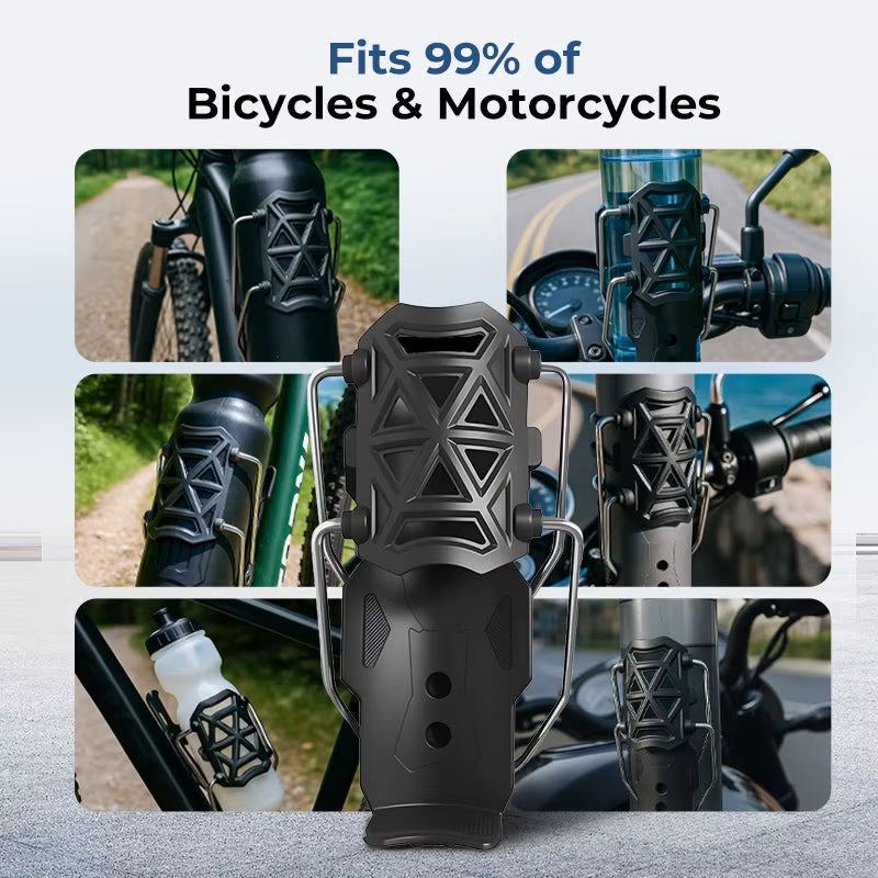 Adaptive Cycling Bottle Holder Universal Motorcycle Cup Holder Shockproof Drink Mount 360 Adjustable Fixed Water Bottle Cages