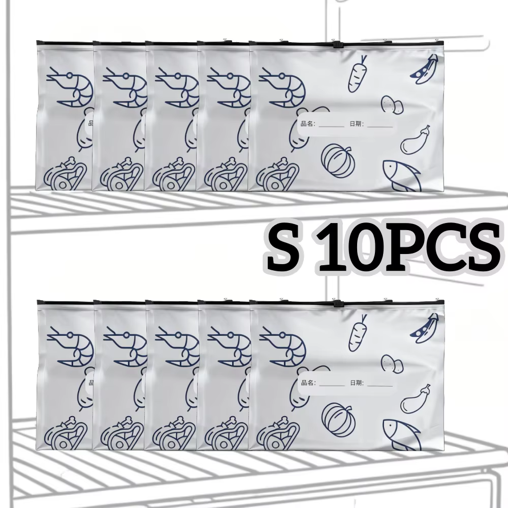10/60Pcs Aluminum Foil Storage Bags Freezer Sealed Organizers Food Packaging Reusable Pantry Odor-Proof Bag Kitchen Essential