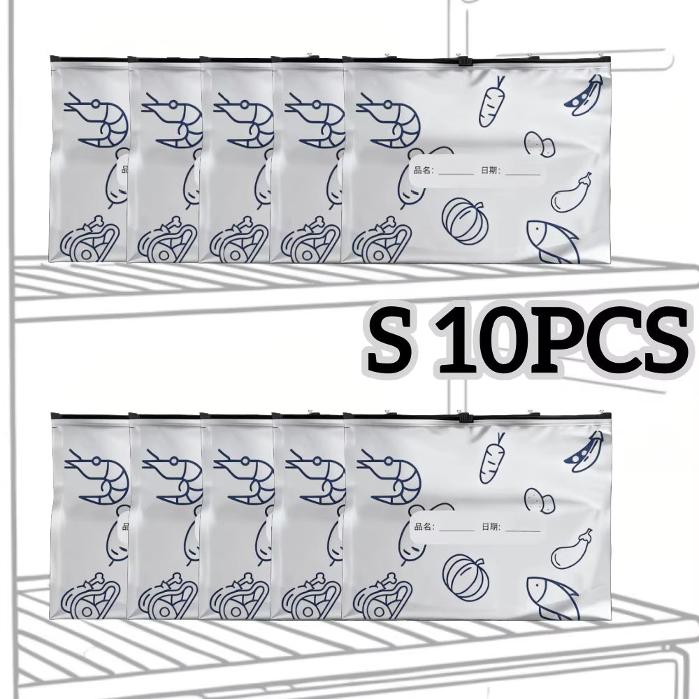 10/60Pcs Aluminum Foil Storage Bags Freezer Sealed Organizers Food Packaging Reusable Pantry Odor-Proof Bag Kitchen Essential